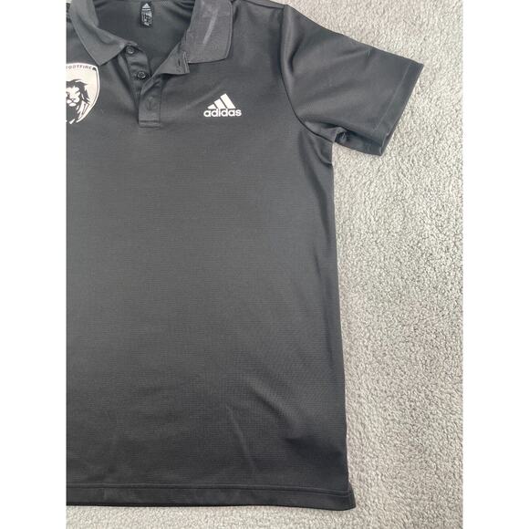 Adidas Shirt Mens Medium Black Soccer Polo FC Footfire Lubbock TX Short Sleeve - Picture 4 of 11